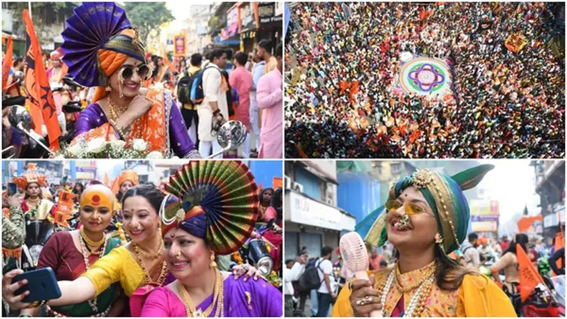 Adarsh Swarajya | गिरगावातील शोभा यात्रेला उत्स्फूर्त प्रतिसाद